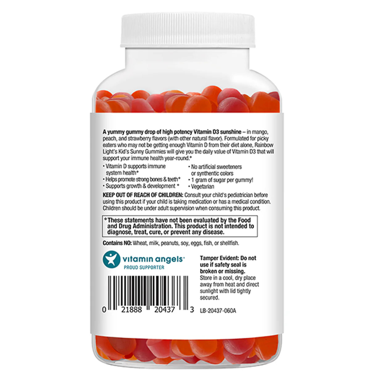 Kids Sunny Gummies Vitamin D3 1000 IU, 60 Vegetarian Gummies