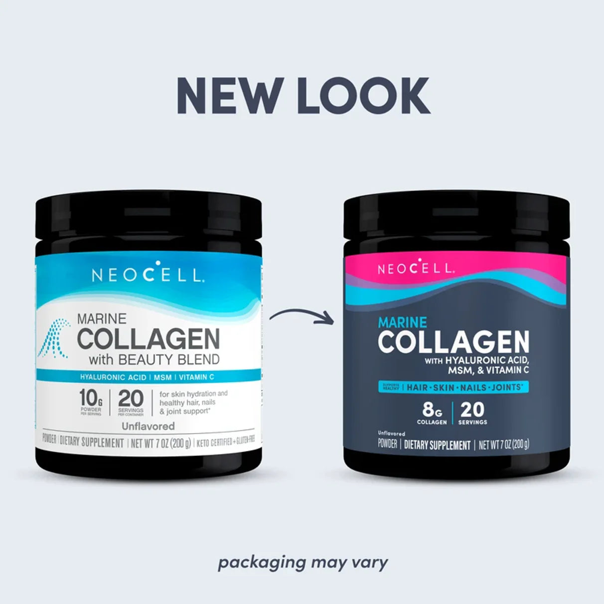 Marine Collagen Peptides + Hyaluronic Acid & C Powder, 7 oz (200 g) Powder