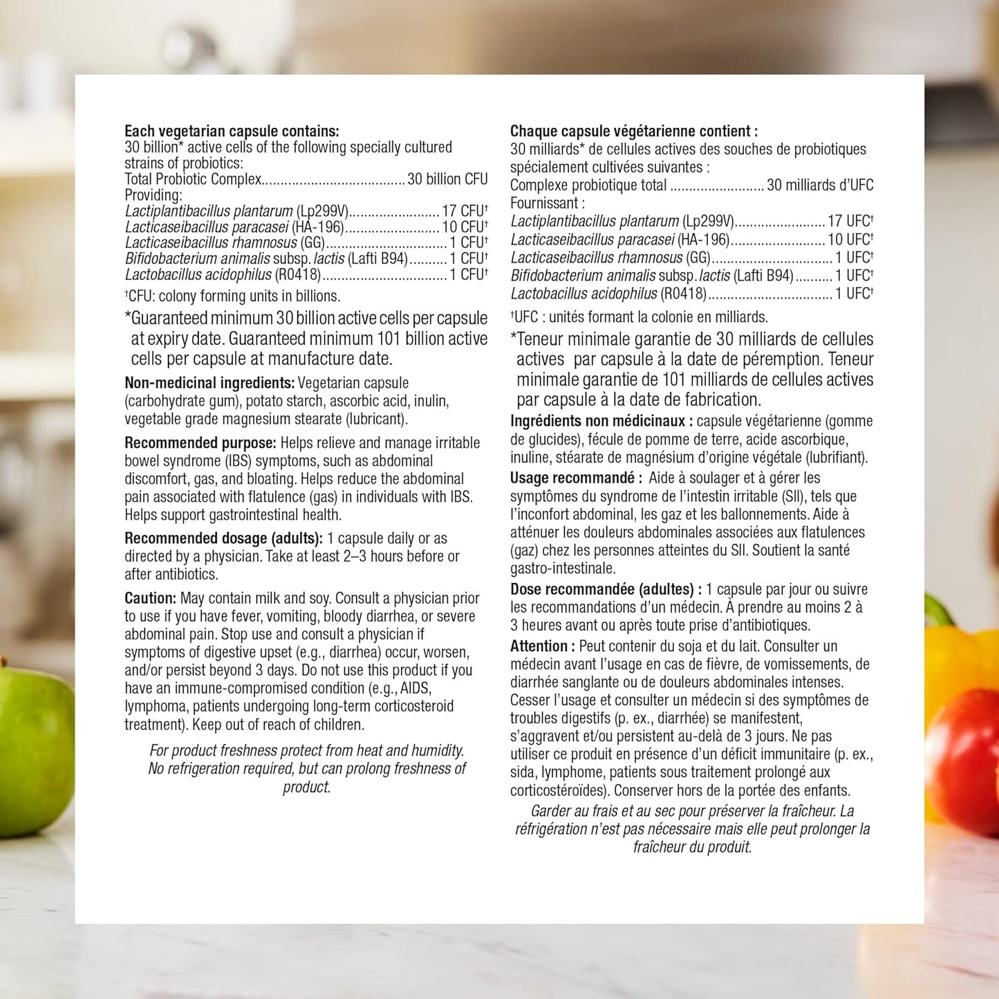 Webber Naturals Probiotic Max IBS Support, 30 Billion Active Cells, 5 Probiotic Strains