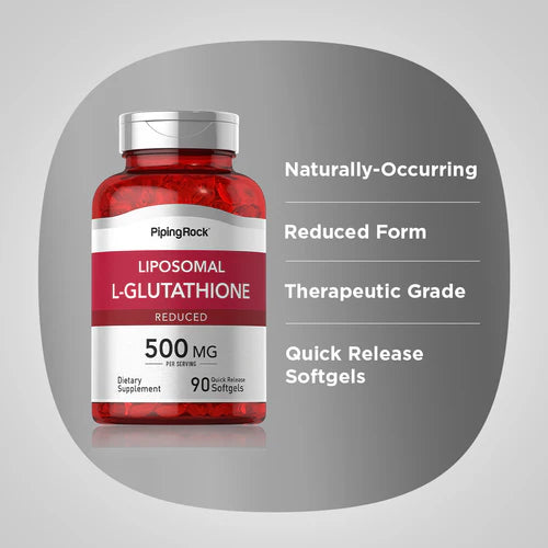 Liposomal L-Glutathione (Reduced), 500 mg (per serving), 90 Quick Release Softgels