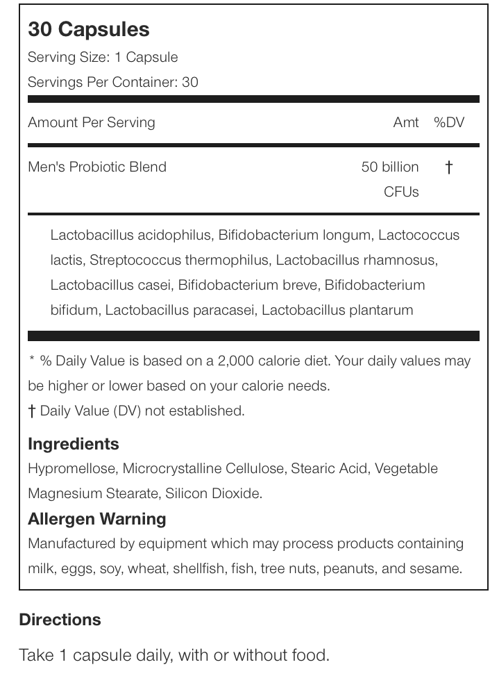 Force Factor Men's Probiotic