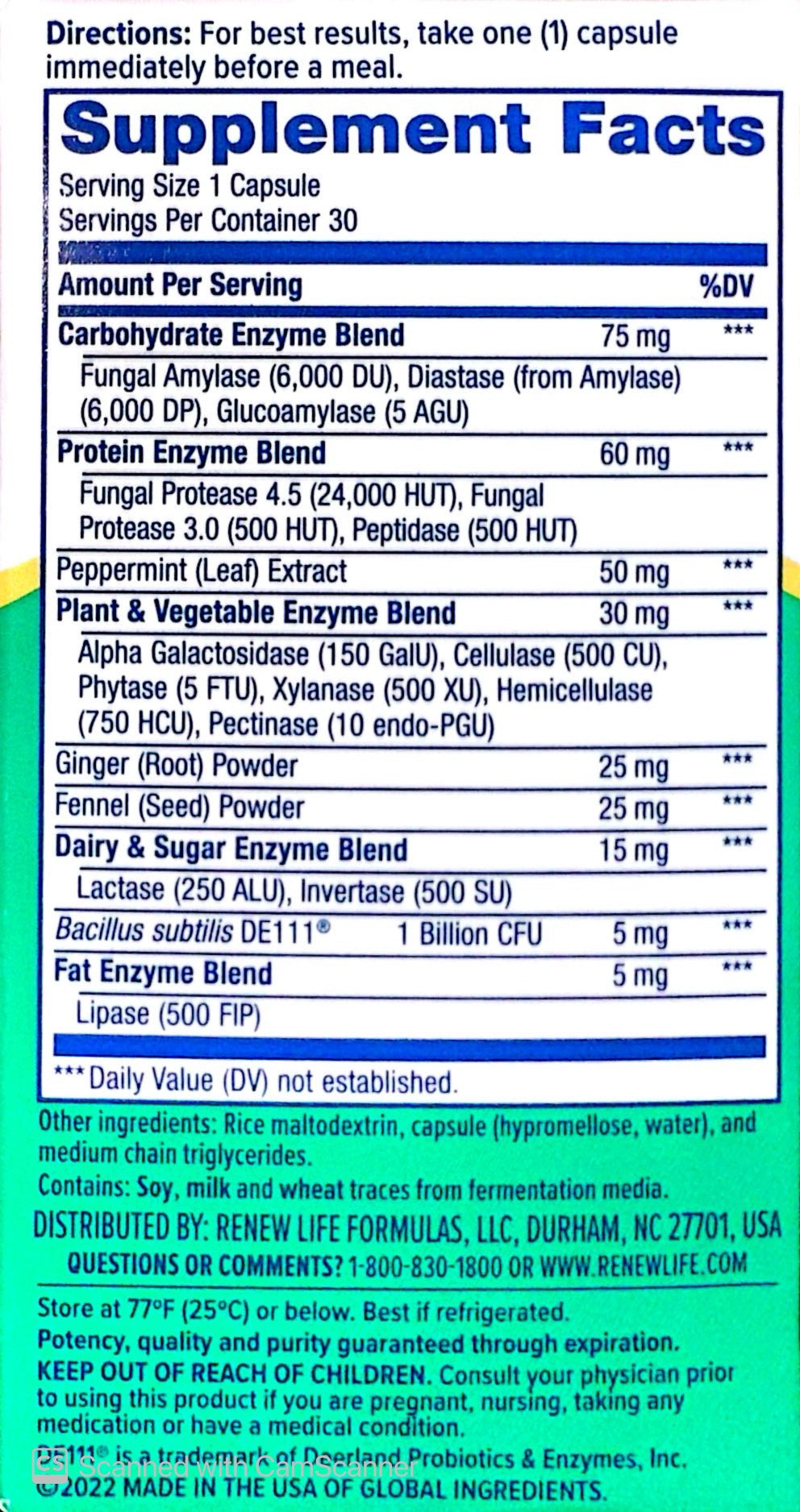 Digestive Duo Probiotic + Multi Enzyme, 30 Vegetarian Capsules