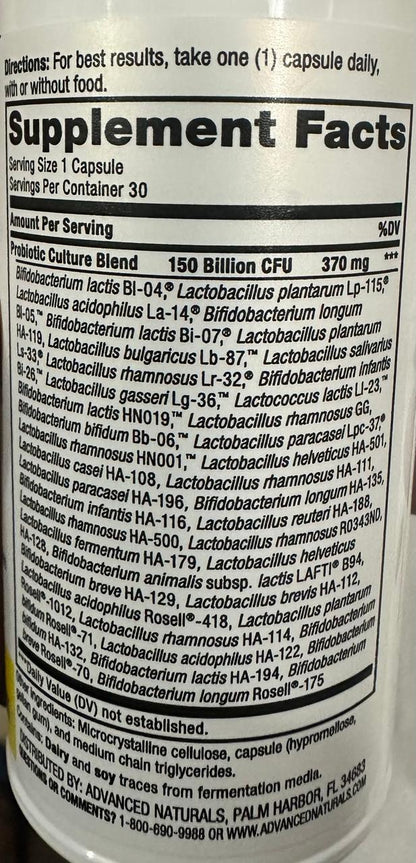 Ultimate Probiotic 150 Billion, 30 Vegetarian Capsules