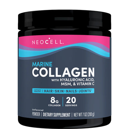 Marine Collagen Peptides + Hyaluronic Acid & C Powder, 7 oz (200 g) Powder