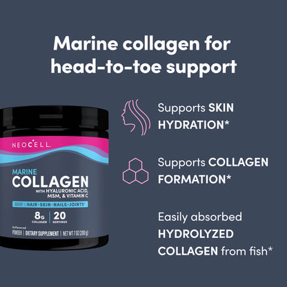 Marine Collagen Peptides + Hyaluronic Acid & C Powder, 7 oz (200 g) Powder