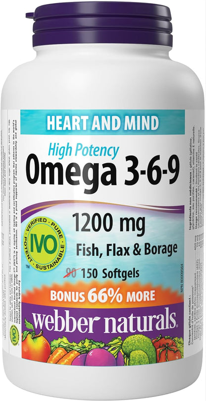 Webber Naturals Omega 3-6-9 1,200 mg, 150 Softgels