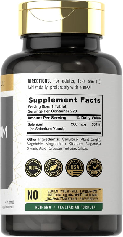 Carlyle Selenium 200mcg Tablets - Gluten-Free, Non-GMO