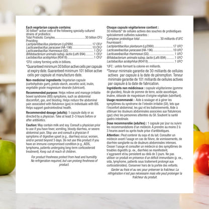 Webber Naturals Probiotic Max IBS Support, 30 Billion Active Cells, 5 Probiotic Strains