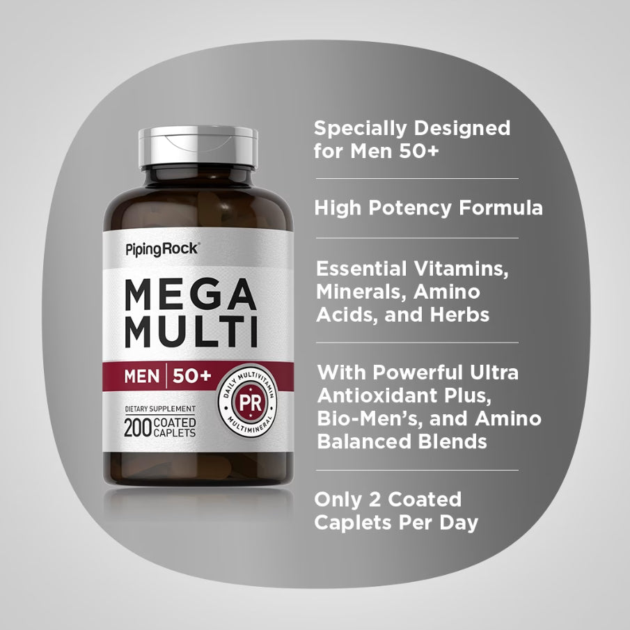 Mega Multi for Men 50 Plus, 200 Coated Caplets
