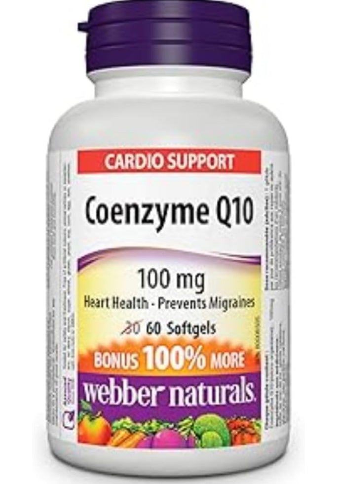 Webber Naturals Coenzyme Q10 100 mg, 60 softgels