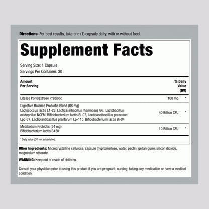 Metabolism Probiotic 50 Billion, 30 Vegetarian Capsules