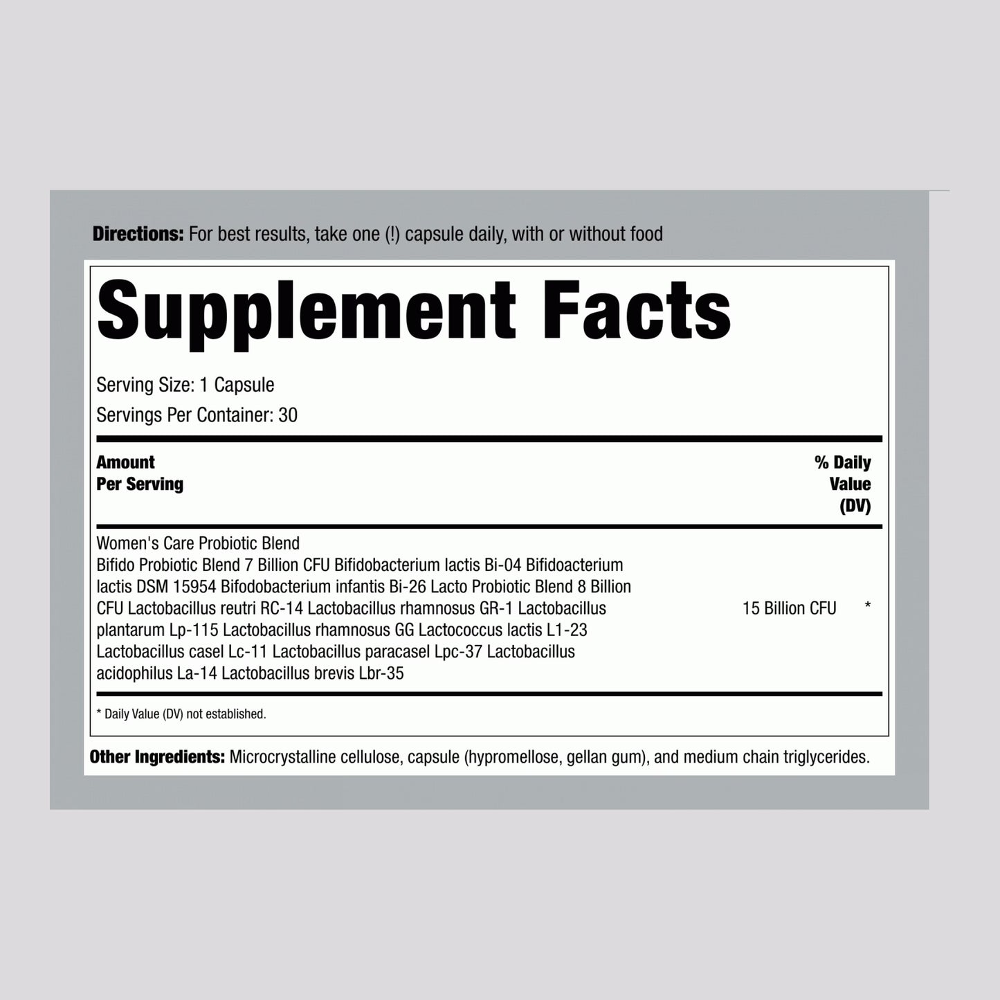 Nature's Product Women's Probiotic (15 Billion CFU) - Go Pack - 30 Capsules