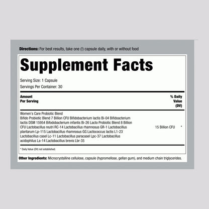 Nature's Product Women's Probiotic (15 Billion CFU) - Go Pack - 30 Capsules