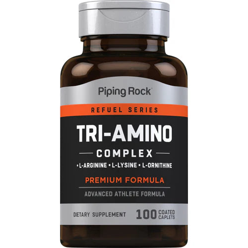 Tri Amino L-Arginine L-Ornithine L-Lysine, 100 Coated Caplets