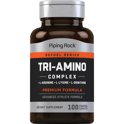 Tri Amino L-Arginine L-Ornithine L-Lysine, 100 Coated Caplets