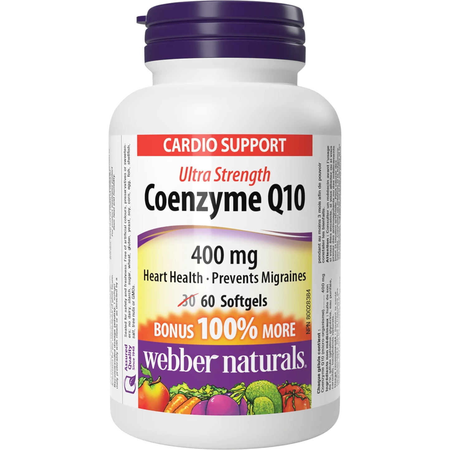 Webber Naturals Coenzyme Q10 Ultra Strength 400 mg 60 softgels